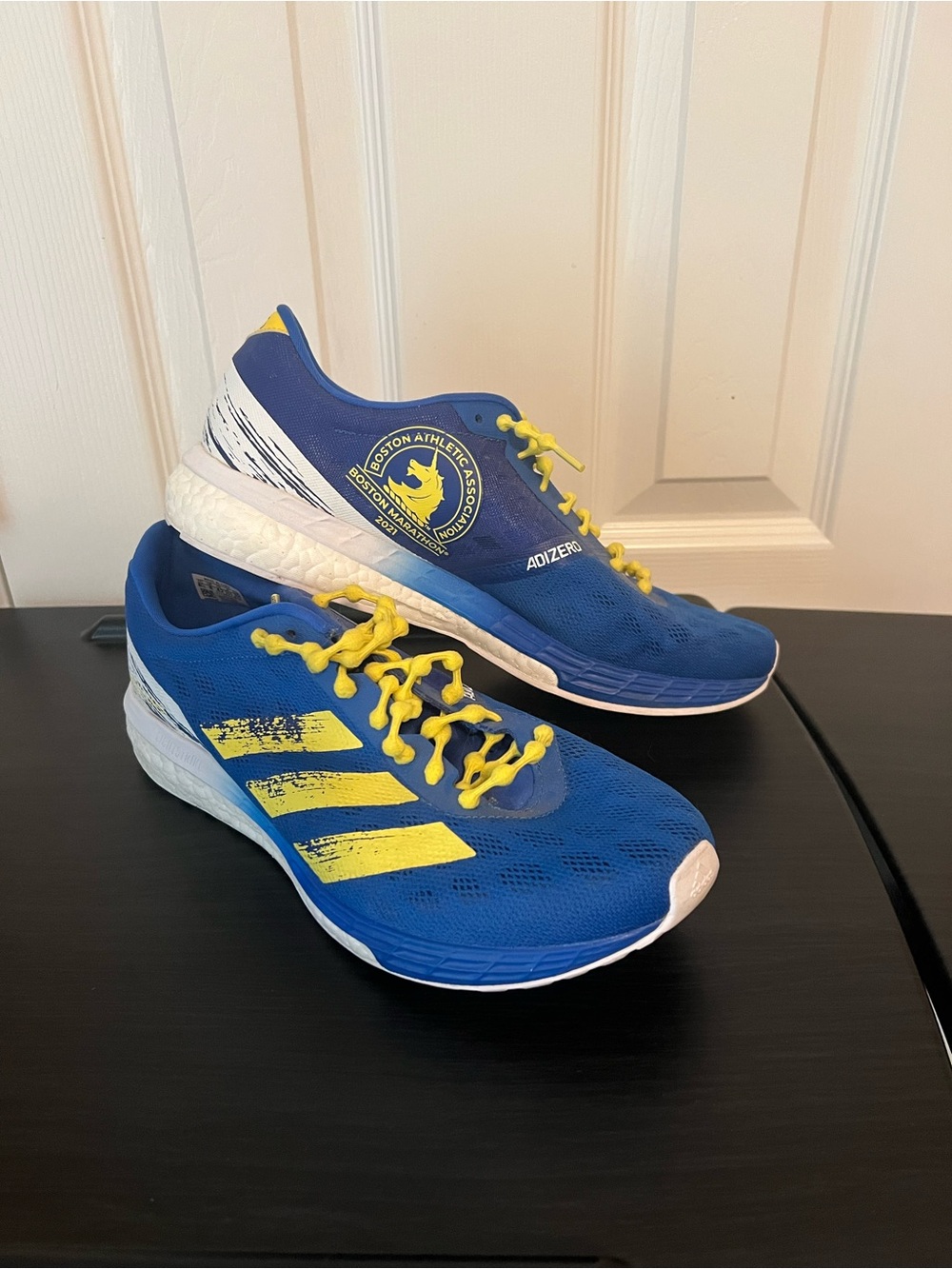 Adidas Women’s Adizero Boston 9 Blue Yellow Running Shoes